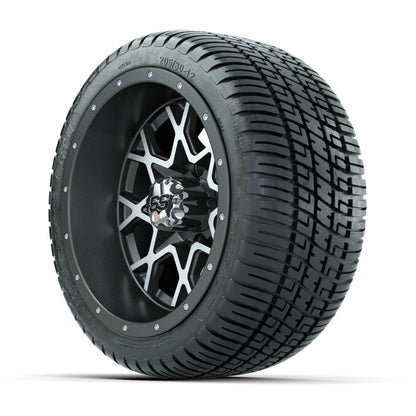 Set of (4) 12 in GTW Vortex Wheels with 205/30-12 GTW Fusion Street Tires
