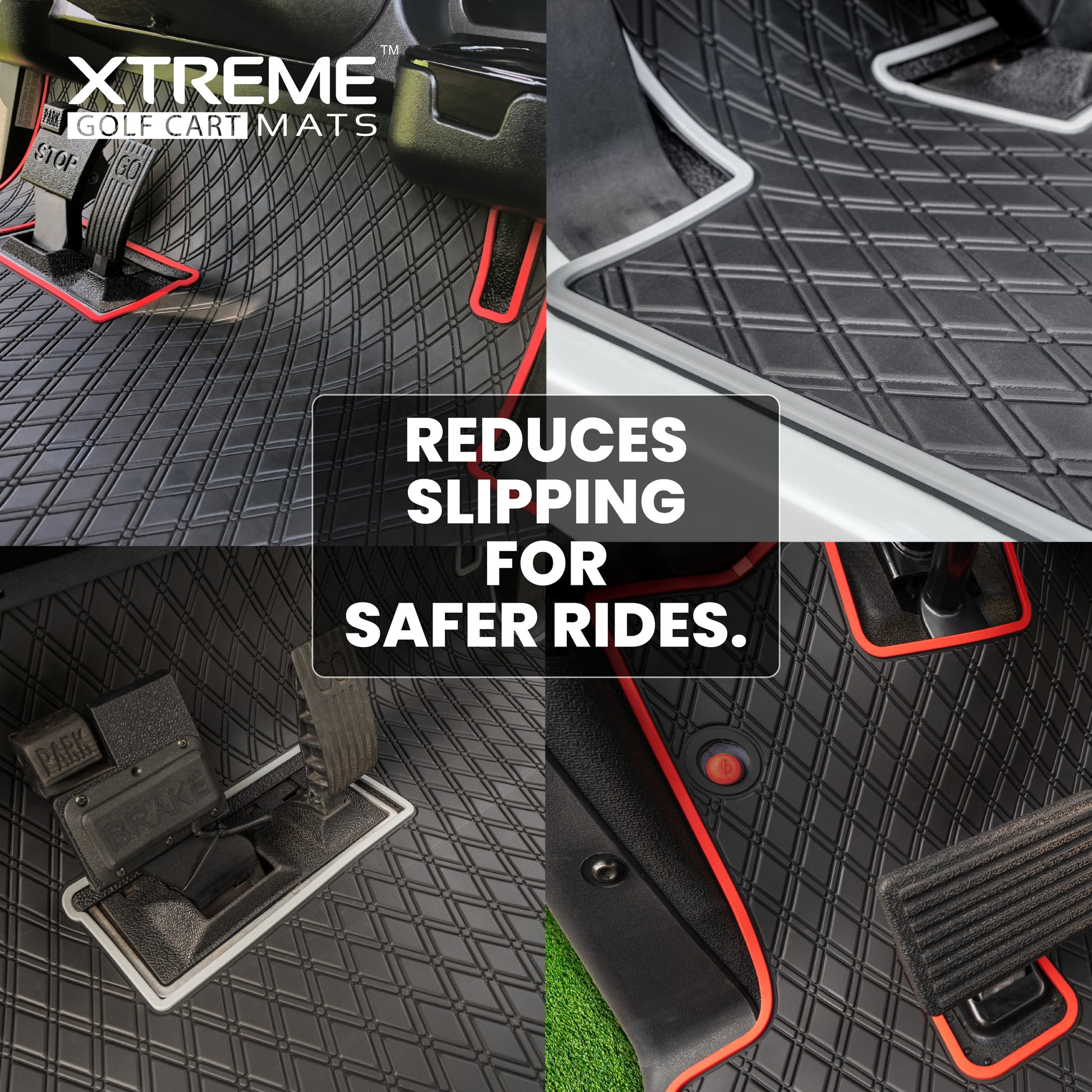 Xtreme Floor Mats for Club Car Precedent & Onward - Black/White