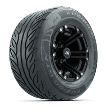 GTW® Specter Matte Black 12 in Wheels with 255/55-R12 Fusion GTR Steel Belt Radial Street Tires – Full Set