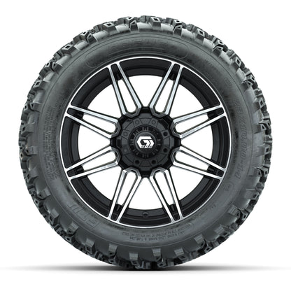 GTW® Stealth Black/Machined 14 in Wheels with 23X10-14 Rogue All-Terrain Tires – Full Set
