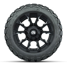 GTW® Diablo Gloss Black/Machined 14 in Wheels with 22x10-14 Timberwolf All-Terrain Tires – Full Set