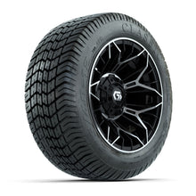 GTW® Stellar Black/Machined 12 in Wheels with 215/40-12 Excel Classic Street Tires – Full Set