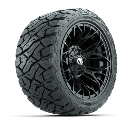 GTW Stellar Black 12 in Wheels with 215/40-R12 Maverick Low-Profile All-Terrain Tires - Full Set