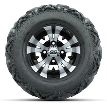 GTW Vampire Black/Machined 10 in Wheels with 20x10-10 Barrage Mud Tires – Full Set