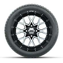 GTW® Vortex 2 Matte Black/Machined 14 in Wheels with 205/30-R14 Fusion Street Tires – Full Set