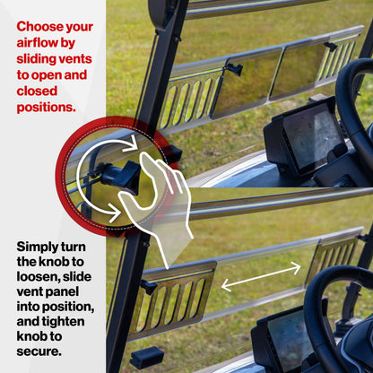 RedDot Clear Vented Folding Windshield for Epic E40FX with 4-Forward Facing Seats
