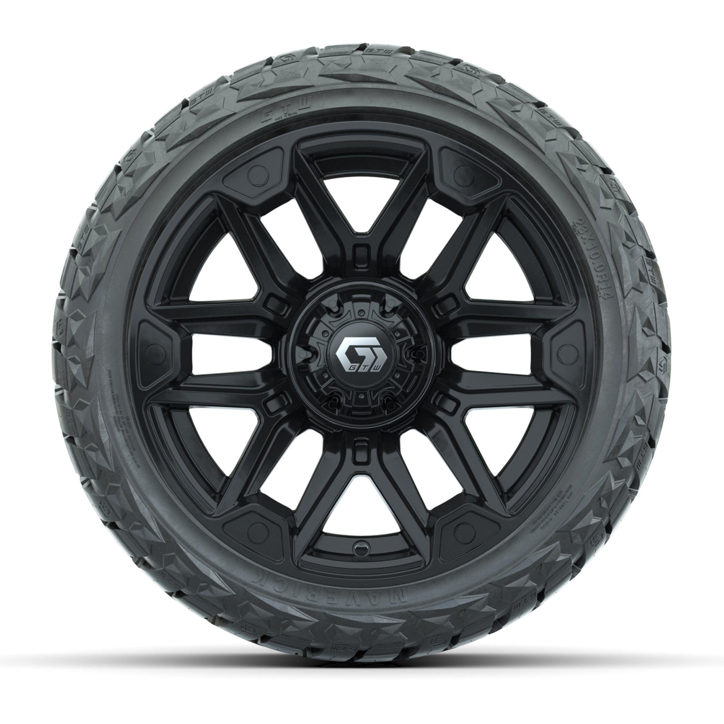 GTW Graffiti Gloss Black 14 in Wheels with 23x10.00-R14 Maverick All-Terrain Tires – Full Set