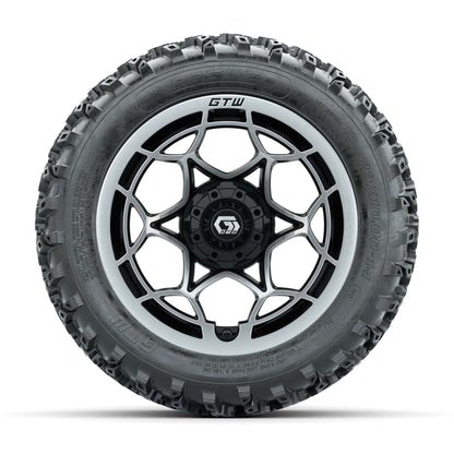 GTW® Nexus Black/Silver 14 in Wheels with 23X10.00-14 Rogue All-Terrain Tires – Full Set