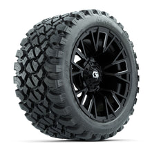 GTW® Vandal Matte Black/Machined 14 in Wheels with 23X10-R14 Nomad Steel Belt Radial All-Terrain Tires – Full Set