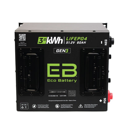 51V 60Ah Cube LiFePO4 Battery / Heated