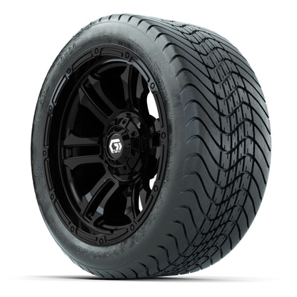 GTW Shogun Gloss Black 14 in Wheels with 225/30-14 Mamba Street Tires – Full Set