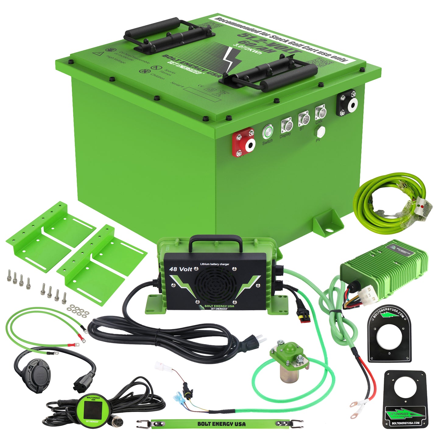 Bolt Energy Club Car CarryAll 51V 60AH Heated Professional Battery Kit