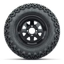 Set of (4) 12 in Black Steel Wheels with 23x10.5-12 GTW Predator All-Terrain Tires