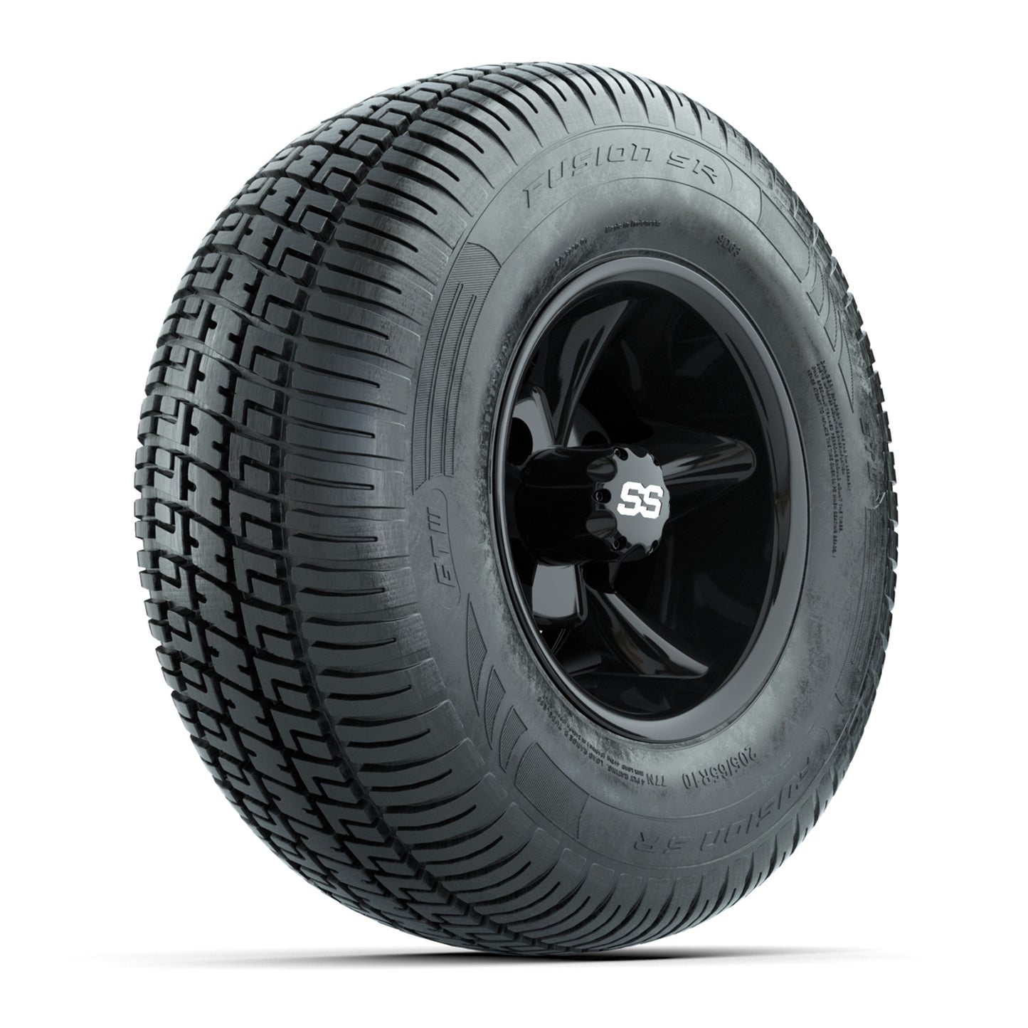 GTW Godfather Black 10 in Wheels with 205/65-R10 Fusion S/R Steel Belt Radial Street Tires – Full Set