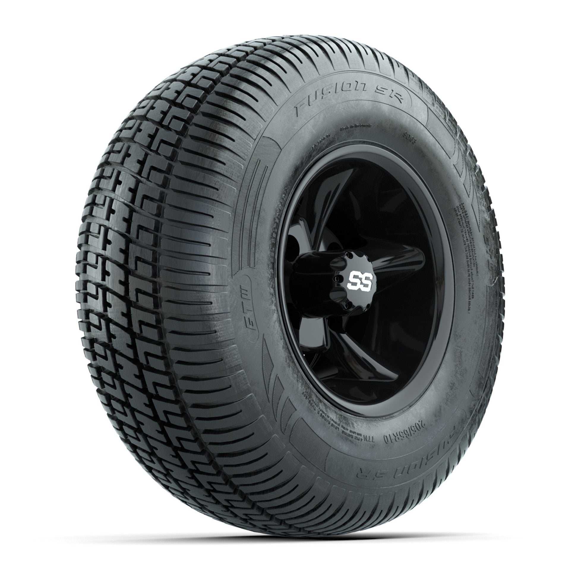 GTW Godfather Black 10 in Wheels with 205/65-R10 Fusion S/R Steel Belt Radial Street Tires – Full Set