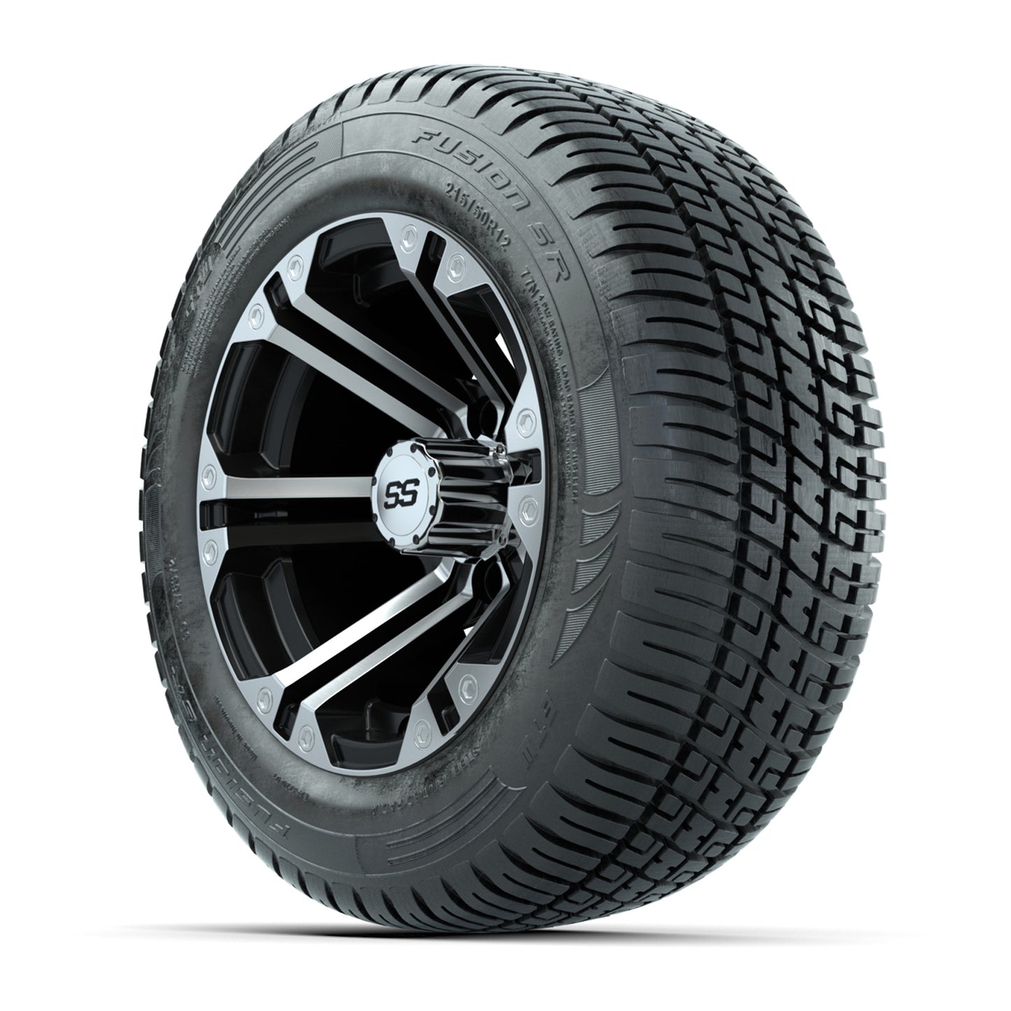 Set of (4) 12 in GTW Specter Wheels with 215/50-R12 Fusion S/R Street Tires
