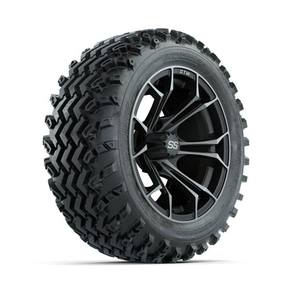 GTW Spyder Machined/Grey 14 in Wheels with 23x10.00-14 Rogue All Terrain Tires - Full Set