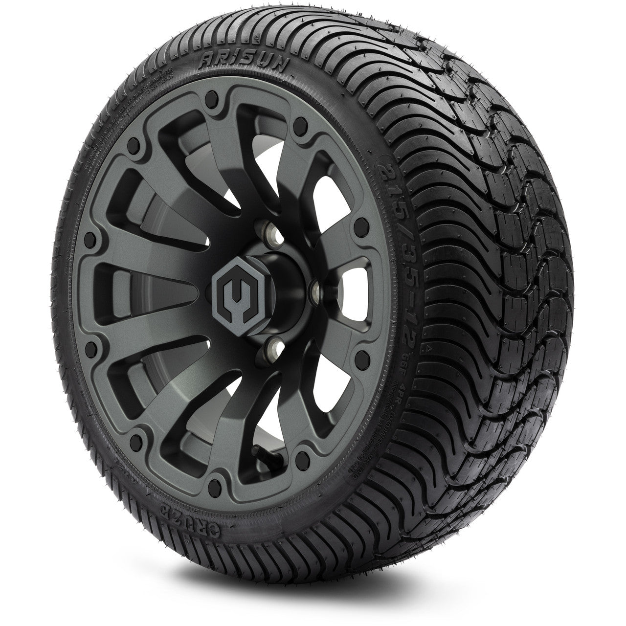 MODZ® 12" Bomber Matte Gunmetal Wheels & Street Tires Combo