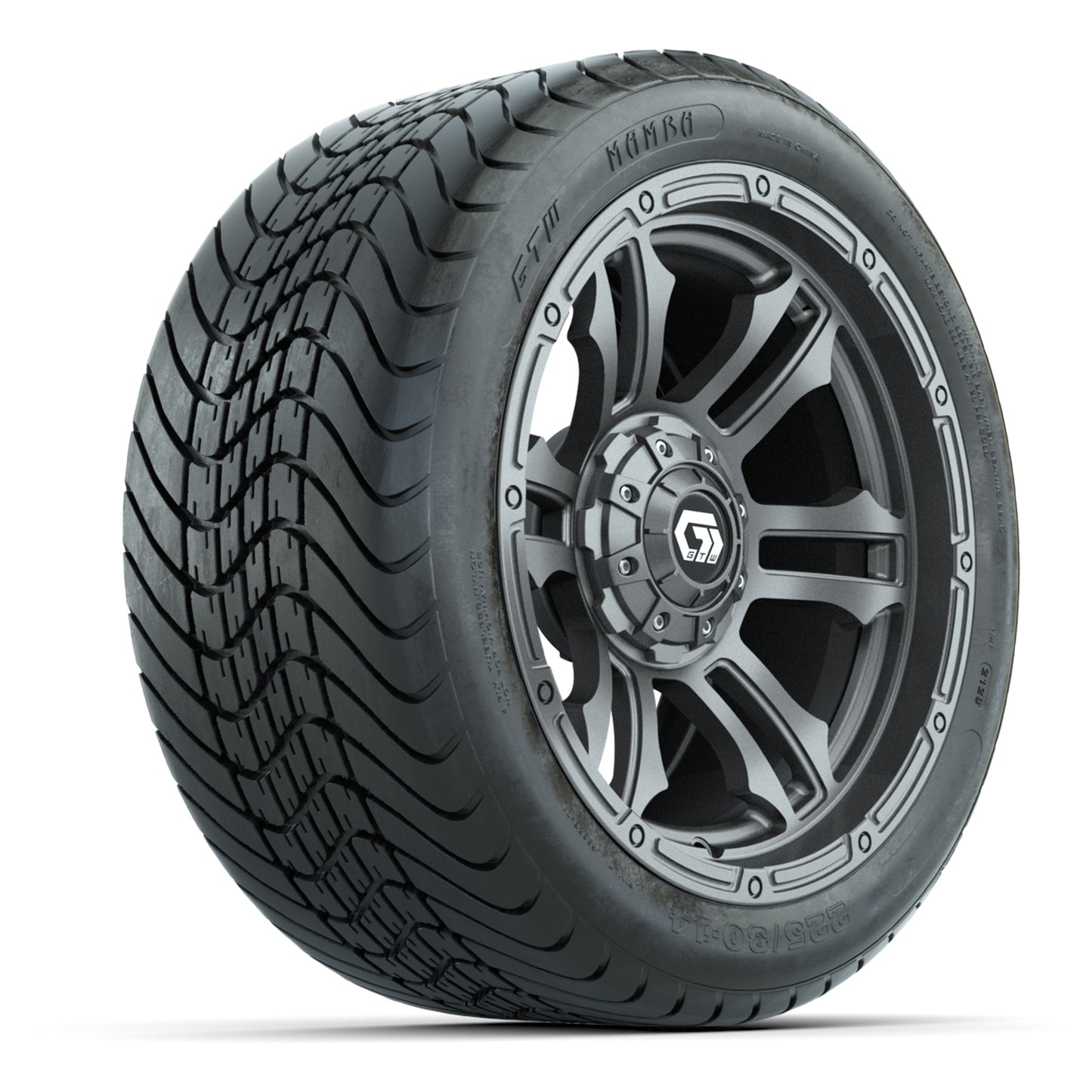 GTW Shogun Gunmetal 14 in Wheels with 225/30-14 Mamba Street Tires – Full Set