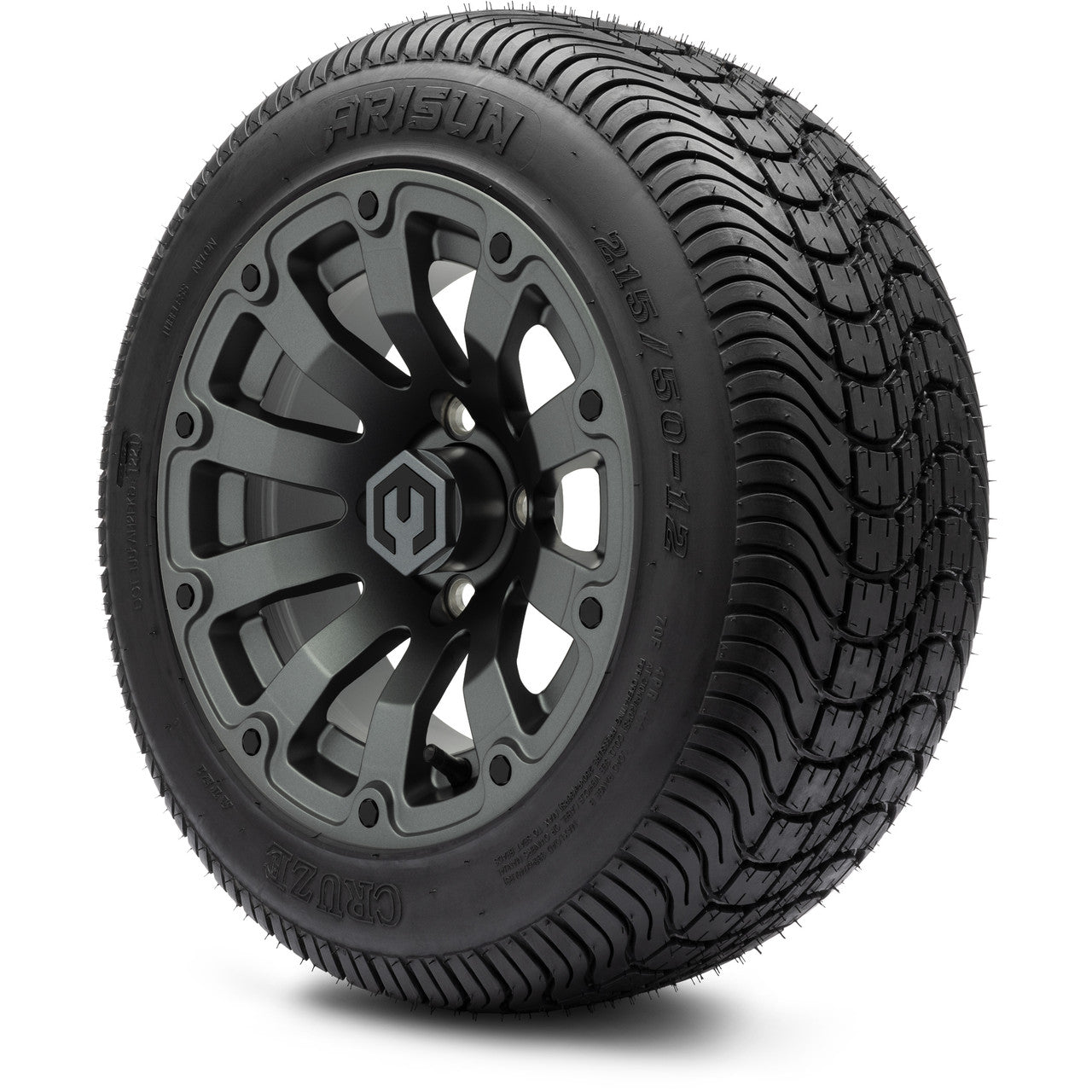 MODZ® 12" Bomber Matte Gunmetal Wheels & Street Tires Combo