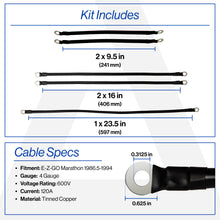 EZGO Marathon 4-Gauge Battery Cable Set (Years 1986.5-1994)