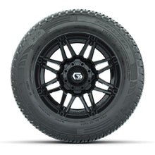 GTW® Stealth Gloss Black 12 in Wheels with 215/50-R12 Fusion S/R Steel Belt Radial Tires – Full Set