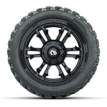 GTW® Shogun Gloss Black 14 in Wheels with 23X10-R14 Nomad Steel Belt Radial All-Terrain Tires – Full Set