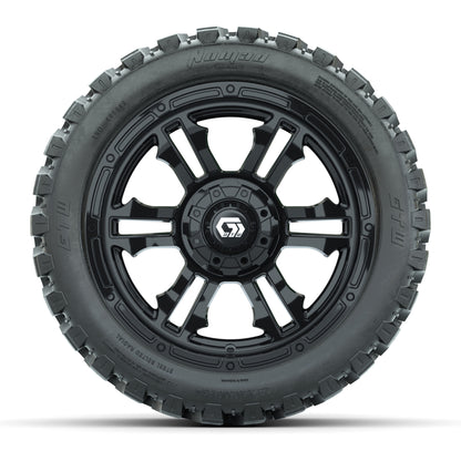 GTW® Shogun Gloss Black 14 in Wheels with 23X10-R14 Nomad Steel Belt Radial All-Terrain Tires – Full Set