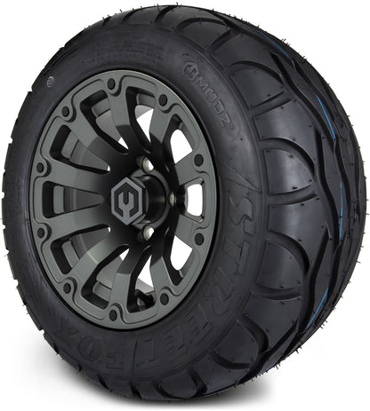 MODZ® 12" Bomber Matte Gunmetal Wheels & Street Tires Combo