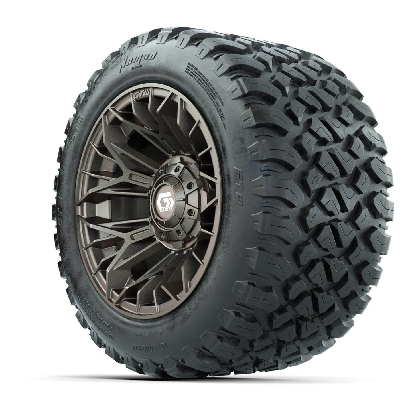 GTW® Stellar Matte Bronze 12 in Wheels with 20X10-12 Nomad Steel Belt Radial All-Terrain Tires - Full Set