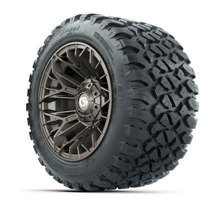 GTW® Stellar Matte Bronze 12 in Wheels with 20X10-12 Nomad Steel Belt Radial All-Terrain Tires - Full Set