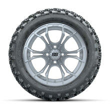 GTW® Spyder Silver Brush 14 in Wheels with 23X10.00-14 Rogue All-Terrain Tires – Full Set