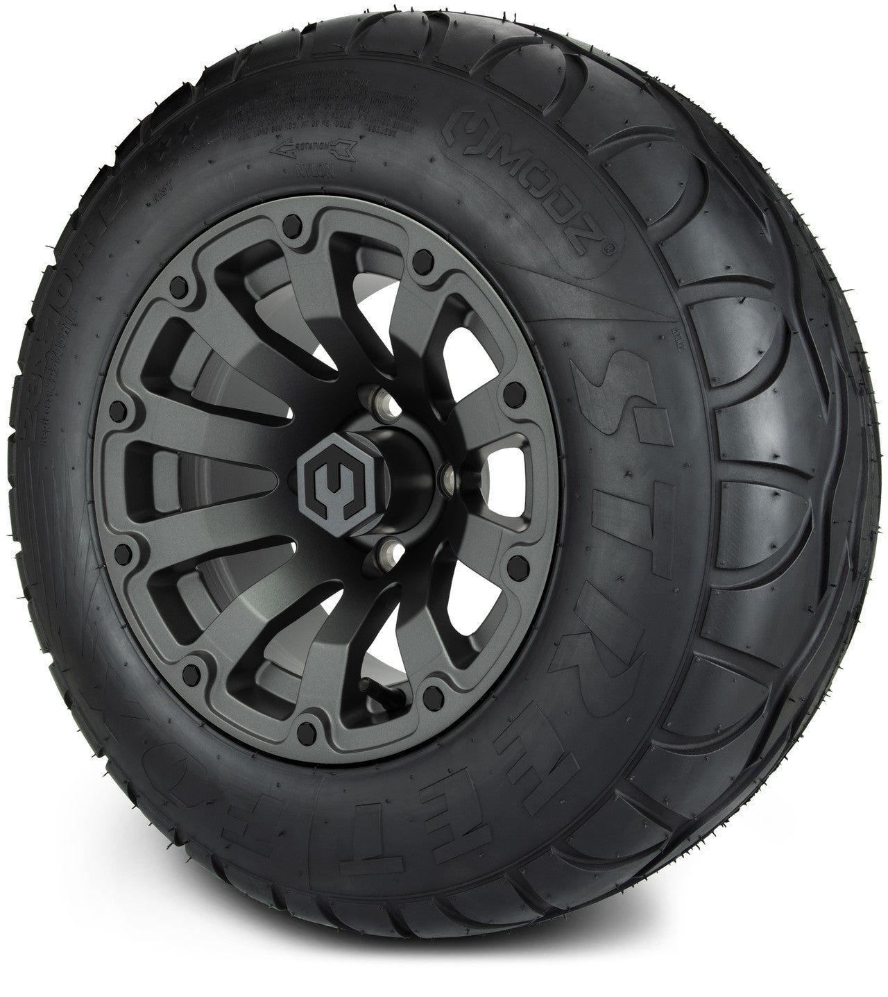 MODZ® 12" Bomber Matte Gunmetal Wheels & Street Tires Combo
