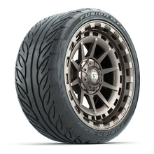 GTW® Barricade Satin Bronze 15 in Wheels with 215/40-R15 Fusion GTR Steel Belted Street Tires – Full Set