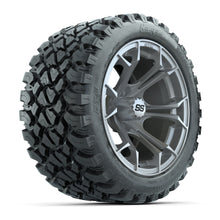 GTW® Spyder Silver Brush 14 in Wheels with 23X10-R14 Nomad Steel Belt Radial All-Terrain Tires – Full Set