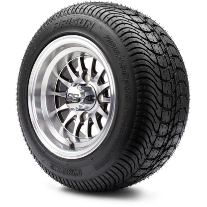 MODZ® 10" Medusa Machined Black Wheels & Street Tires Combo