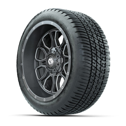 GTW® Volt Gunmetal 14 in Wheels with 205/30-R14 Fusion Street Tires – Full Set
