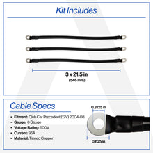 Club Car Precedent with 12V Batteries 6-Gauge Battery Cable Set (Years 2004-2008)