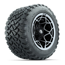 GTW® Nexus Black with Silver Face 12 in Wheels with 20X10-12 Nomad Steel Belt Radial All-Terrain Tires - Full Set