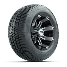 GTW Tempest Black/Machined 10 in Wheels with 205/50-R10 Fusion S/R Radial Steel Belt Street Tires - Full Set
