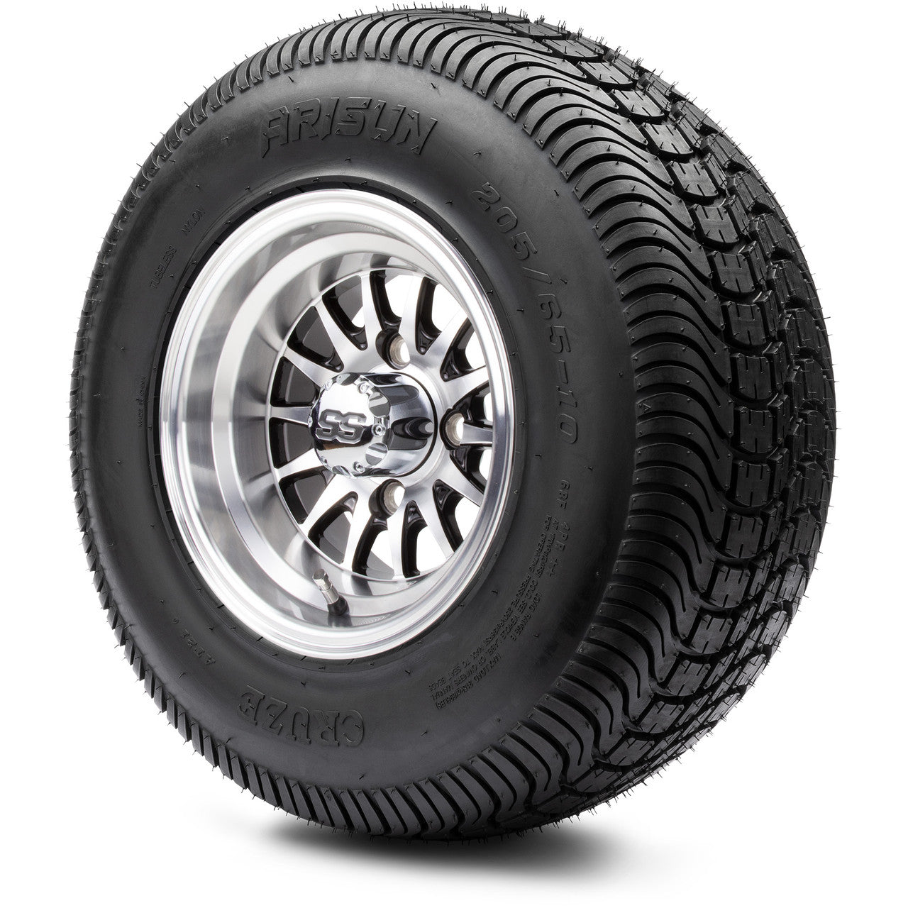 MODZ® 10" Medusa Machined Black Wheels & Street Tires Combo