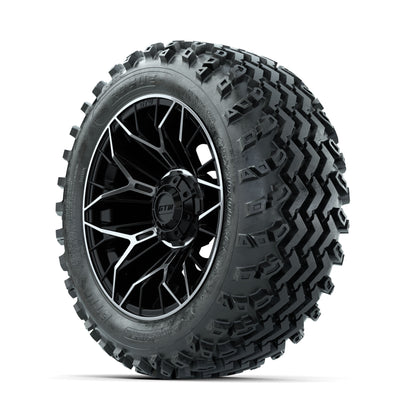 GTW Stellar Machined/Black 14 in Wheels with 23x10.00-14 Rogue All Terrain Tires - Full Set