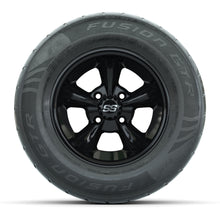 GTW® Godfather Black 12 in Wheels with 255/55-R12 Fusion GTR Steel Belt Radial Street Tires – Full Set