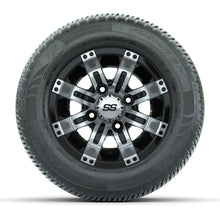 GTW Tempest Black/Machined 10 in Wheels with 205/50-R10 Fusion S/R Radial Steel Belt Street Tires - Full Set