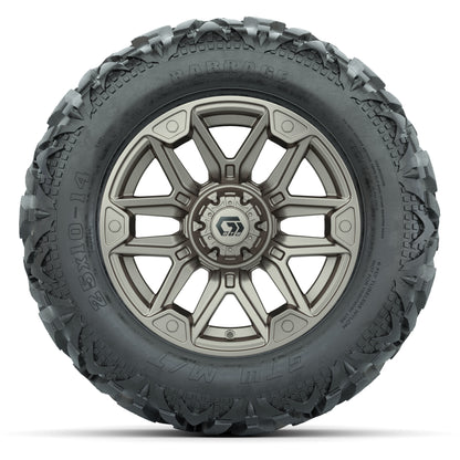 GTW Graffiti Bronze/Black 14 in Wheels with 25x10-14 Barrage Mud Tires – Full Set