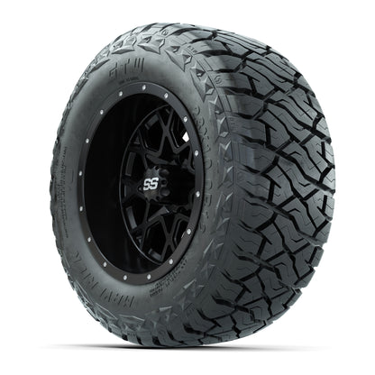 GTW Vortex Matte Black 12 in Wheels with 23x10.00-R12 Maverick All-Terrain Tires – Full Set