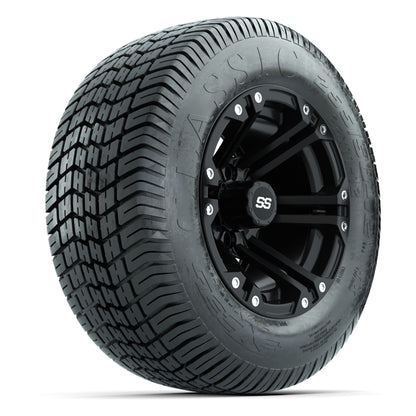 GTW® Specter Matte Black 12 in Wheels with 255/50-12 Excel Classic Street Tires – Full Set