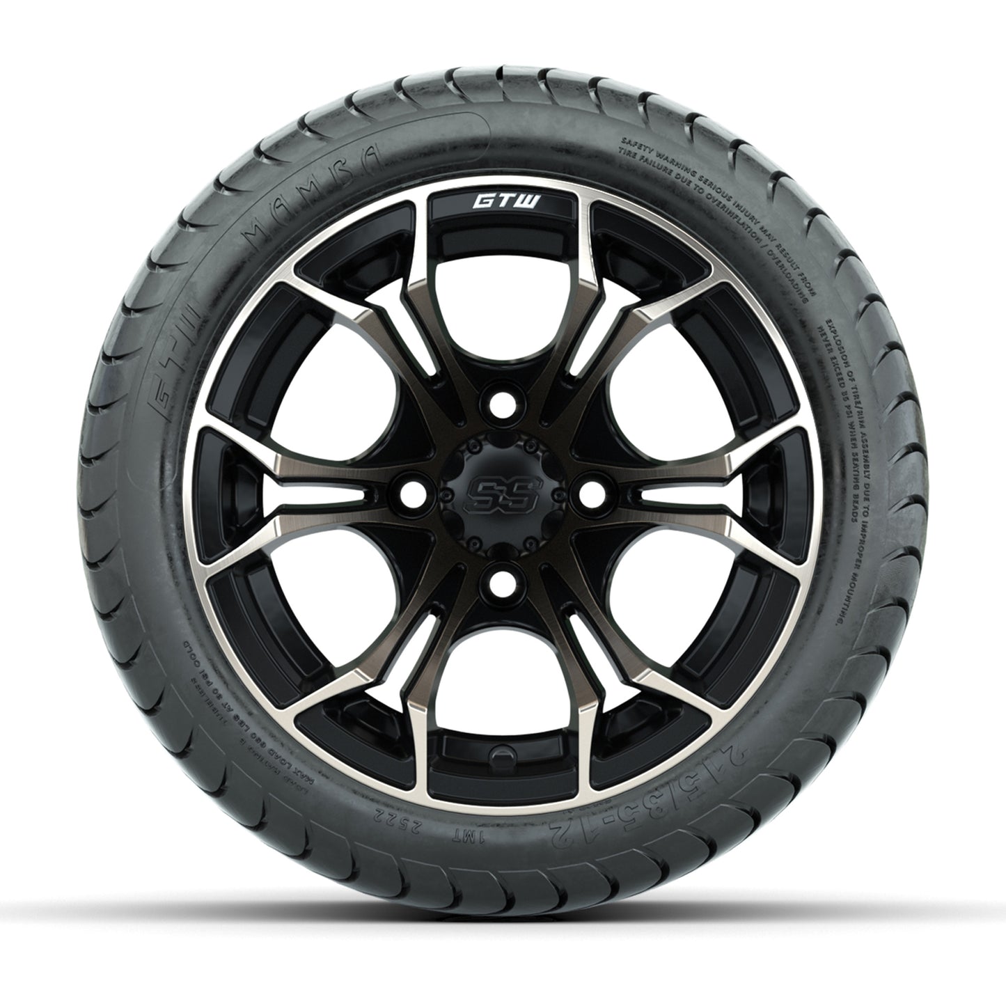 GTW Spyder Bronze/Matte Black 12 in Wheels with 215/35-12 Mamba Street Tires – Full Set