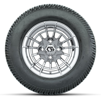 GTW® Boost Chrome 12 in Wheels with 255/50-12 Excel Classic Street Tires – Full Set