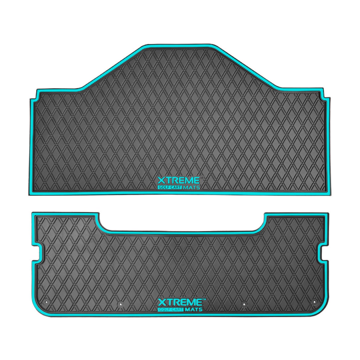 Xtreme Floor Mats for Evolution D5 2 plus 2 - 2 Piece Set Black/Sky Blue